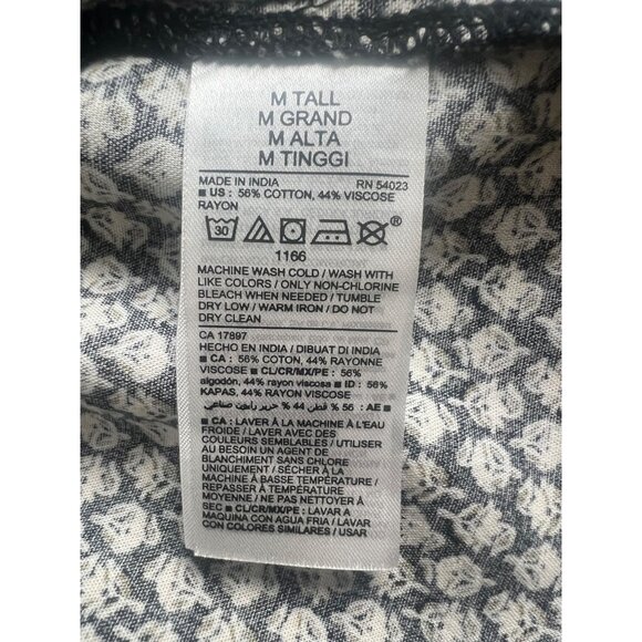 Old Navy Womens Oversize Floral Printed Poet Swing Long-Sleeve Split Neck M Tall - Picture 5 of 13